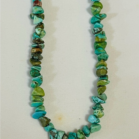 Southwest Heishi  Jasper/ Turquoise Necklace 20” Sterling Silver Clasp - Picture 2 of 7